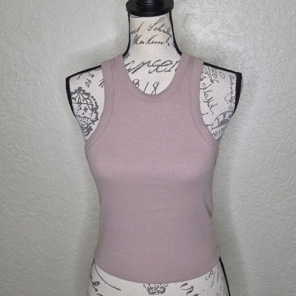Forever 21 Women Taupe Ribbed Knit Racerback Tank Top Size S NWT